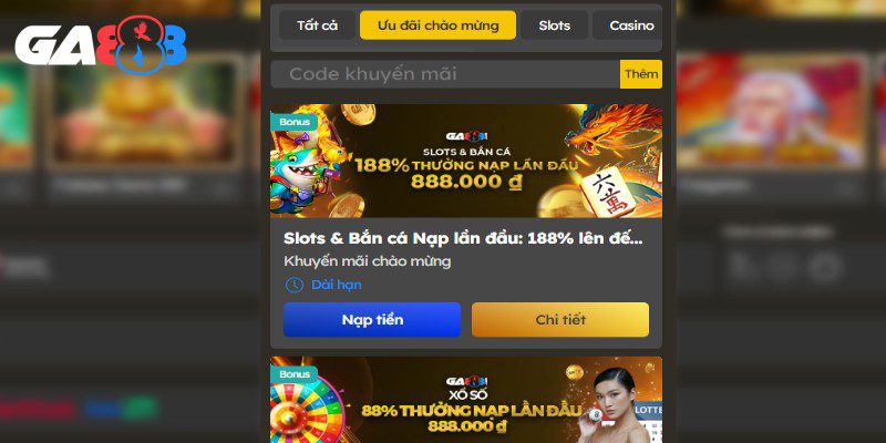 GA888 tung ra nhiều khuyến mãi hấp dẫn cho thành viên