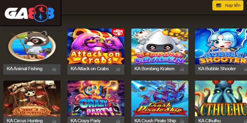 KA Gaming có nhiều trò chơi săn cá độc đáo, mới mẻ